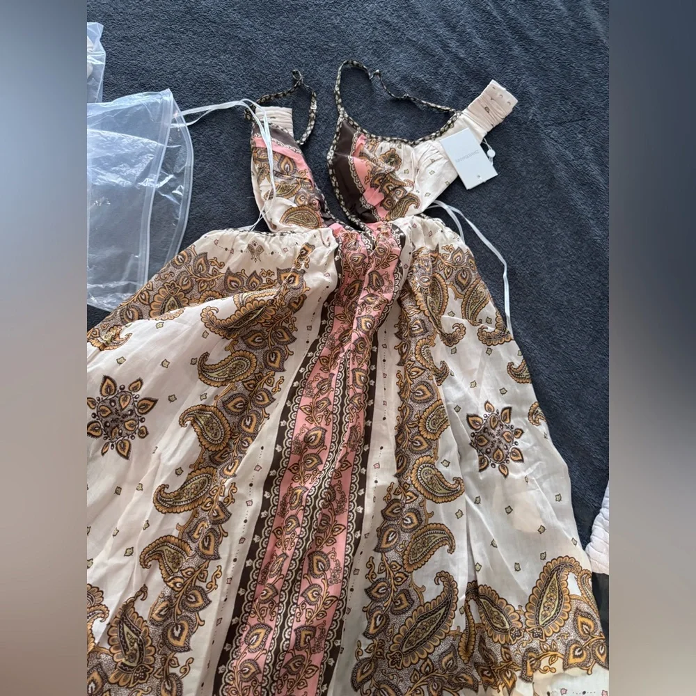 Zimmermann Cream and Brown Paisley Maxi dress - Picture 5 of 9